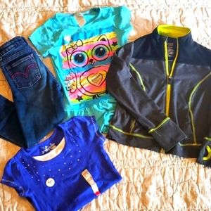 💥Levi's 5 6 6X Girls Bundle Levi's Denim Leggings 2 t-shirts Jacket
